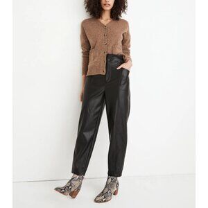 Madewell Vegan Leather Pull-On Paperbag Pants Size 12 NWT